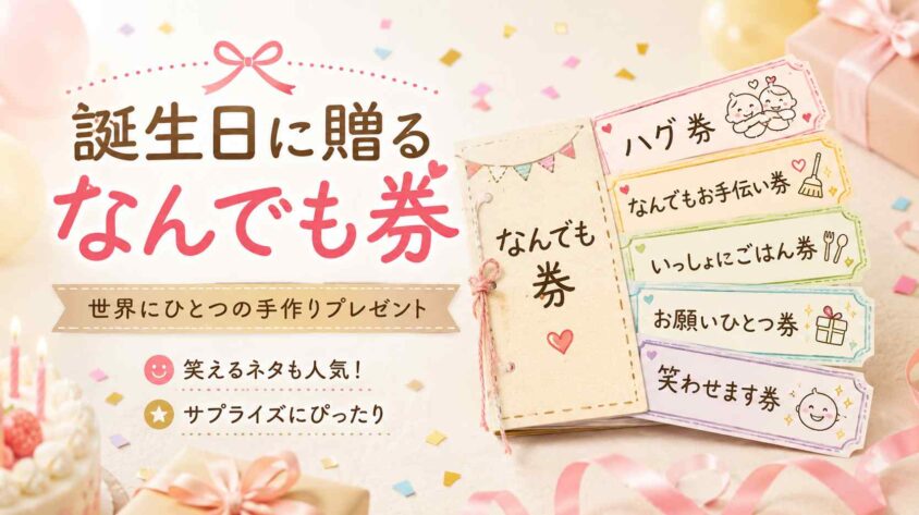 誕生日に【なんでも券】のネタ特集｜世界にひとつの手作りプレゼント