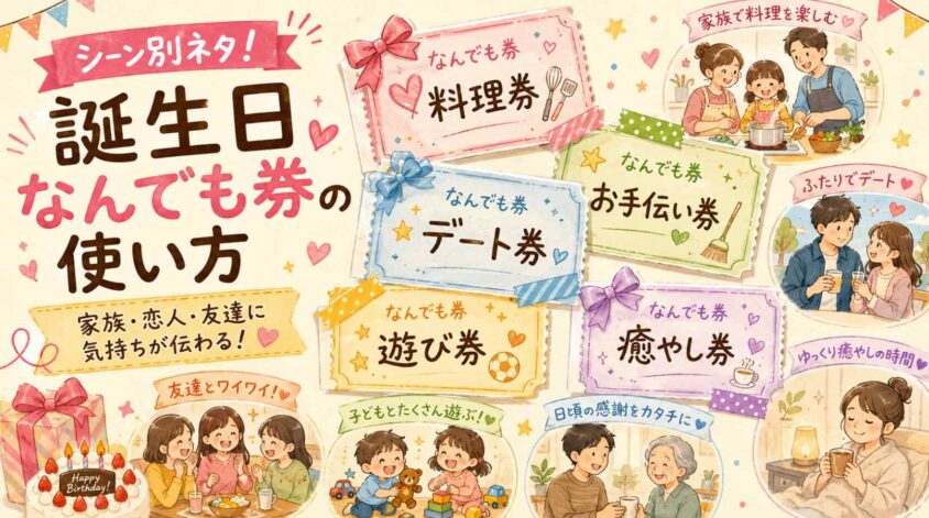 シーン別ネタ！ 誕生日なんでも券の使い方