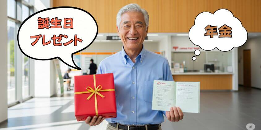 郵便局の年金誕生日プレゼント
