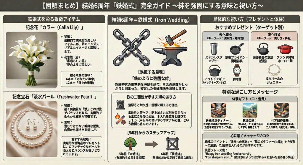 結婚記念日【六年目】は鉄婚式! 意味とプレゼント完全ガイドの図解