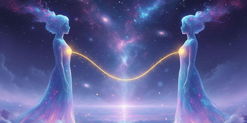サイレント期間中でも魂のレベルで繋がっているツインレイの関係性を表す光のイメージ