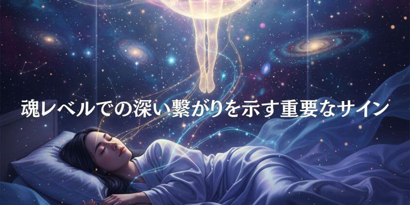 ツインレイが夢に出てくる現象を表現したスピリチュアルなイメージ・魂の繋がりと夢を通じたメッセージ