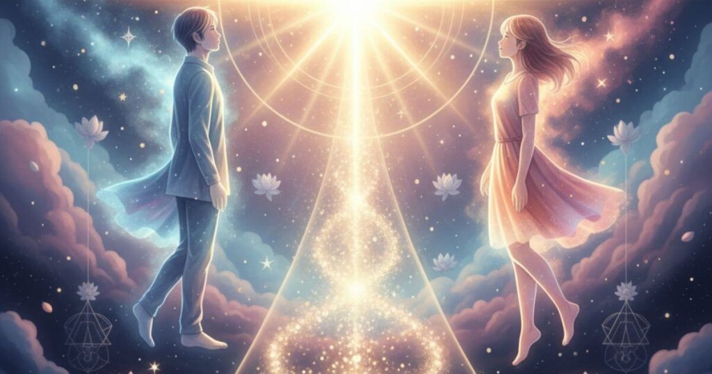 会おうとしないツインレイ男性の背中と統合を信じて待つ女性の魂の絆