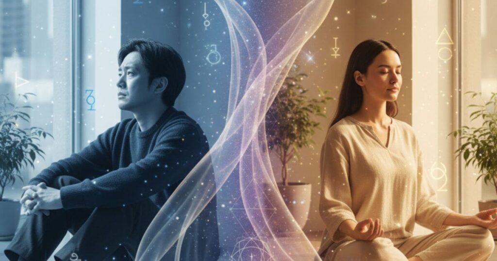 会おうとしないツインレイ男性の心理と向き合う女性のサイレント期間を表す希望の光