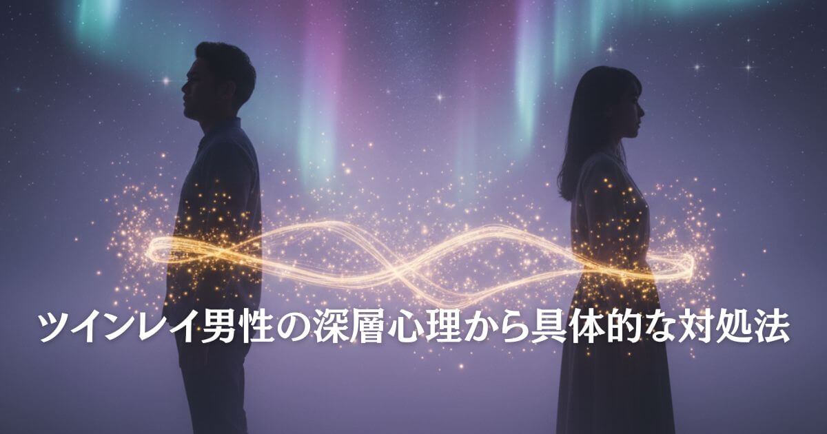 ツインレイ男性が会おうとしないサイレント期間の魂の繋がりを象徴する光で結ばれた日本人男女
