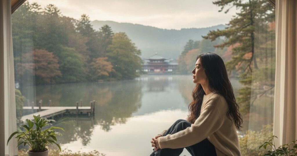 ツインレイへの感情が空白になり静かに内省する女性