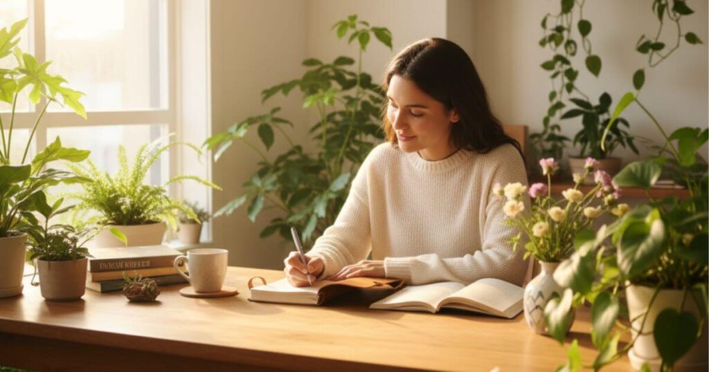 自分自身の成長に集中して過ごす女性の日常