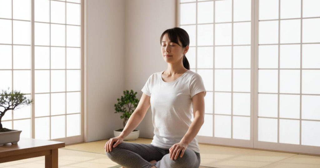 統合に向けて自分の軸を確立する準備をする女性