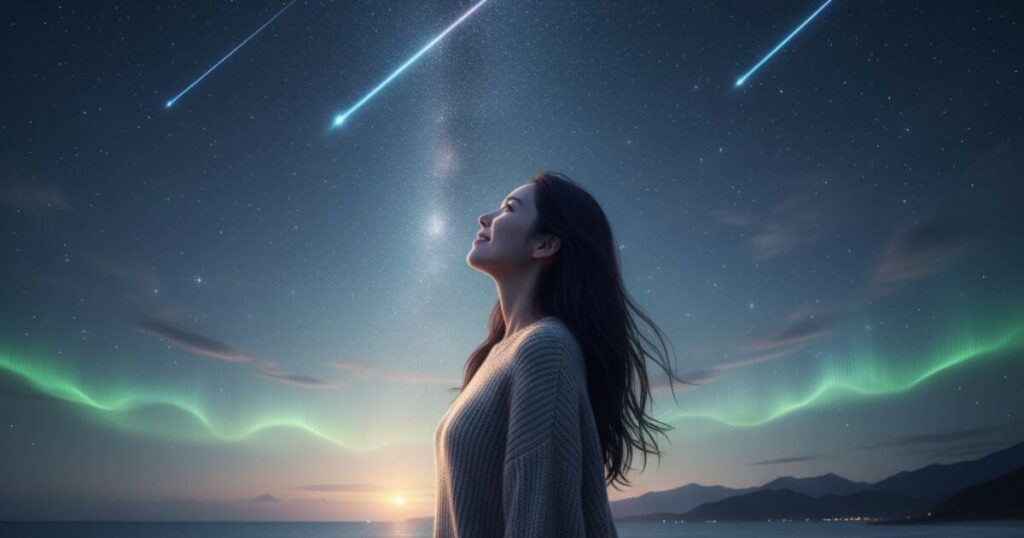 サイレント期間の終わりを告げるスピリチュアルなサインを感じる女性