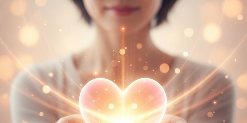 無条件の愛を体現する心の光のイメージ