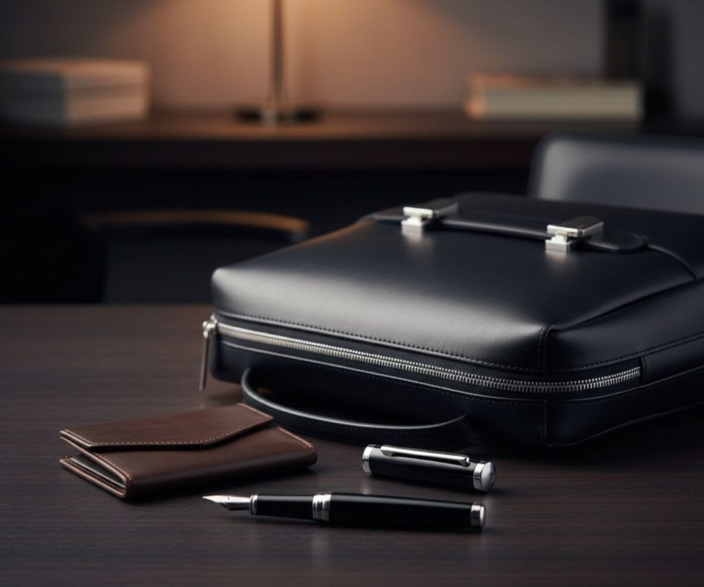 高級ボールペンと革製名刺入れなどビジネスマン向けプレゼントアイテム