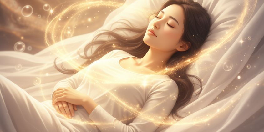 好転反応による魂の浄化と成長プロセスを表す癒しのエネルギーイメージ