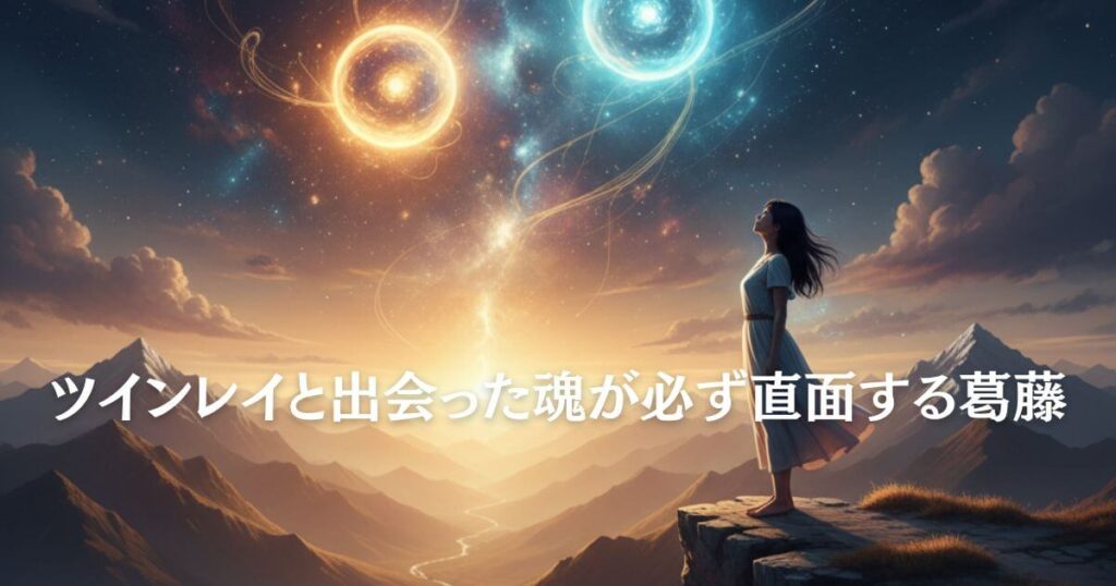 ツインレイの統合を目指し宇宙と現実世界の境界に立つ日本人女性と魂の絆の光