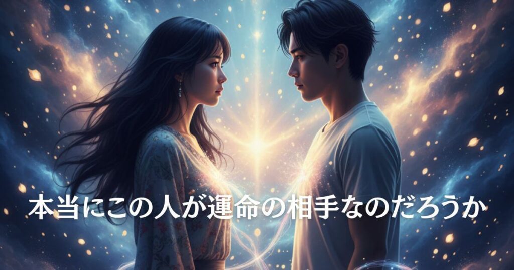 ツインレイと噛み合わない葛藤から統合へ向かう魂の絆を表現するカップルのスピリチュアルイメージ