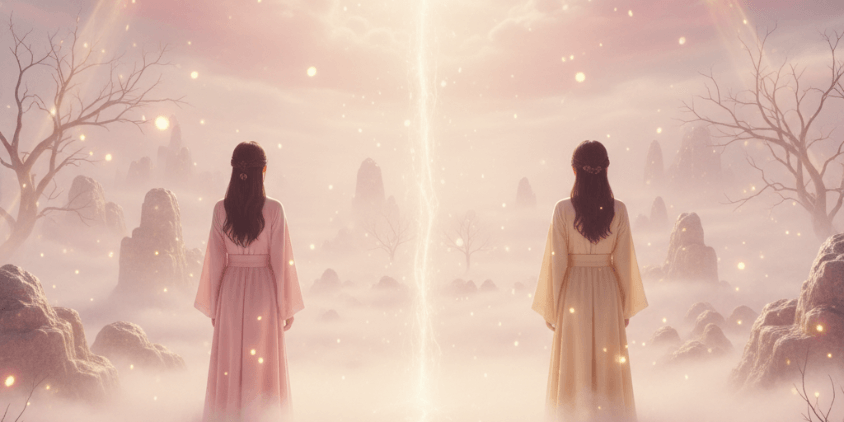 ツインレイの関係における試練と二人の女性の象徴的な配置