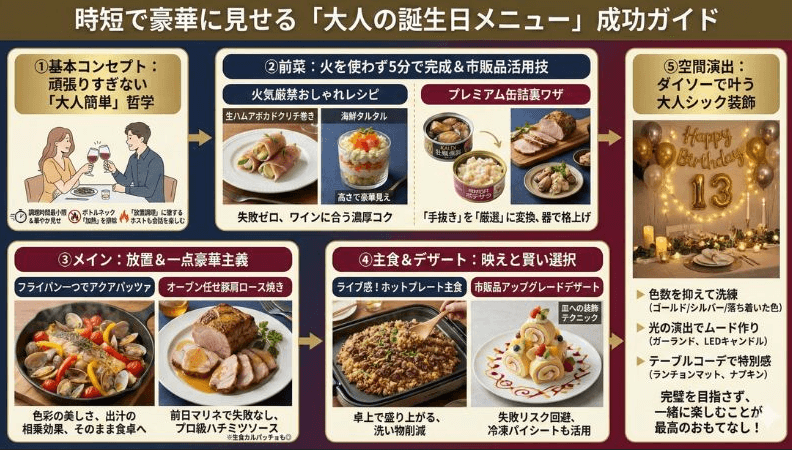 時短で豪華に見せる「誕生日メニュー」は大人も簡単に作れる