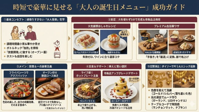 彼氏や夫が喜ぶ「誕生日メニュー」は大人向けで簡単に
