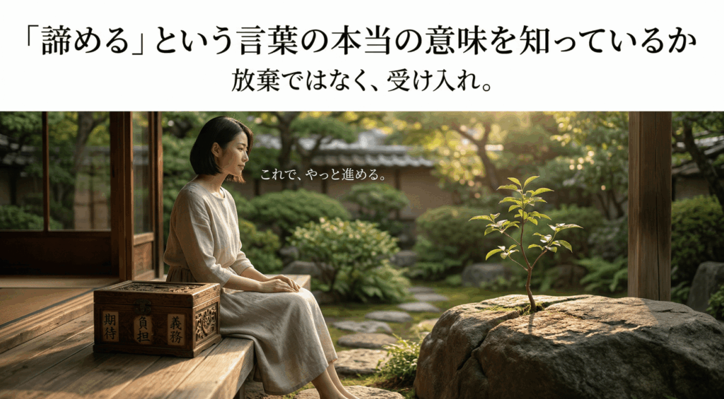 「諦める」という言葉の本当の意味を知っているか