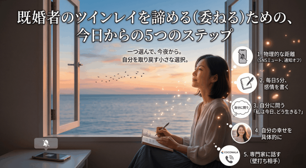 既婚者のツインレイを諦める（委ねる）ための、今日からの5つのステップ