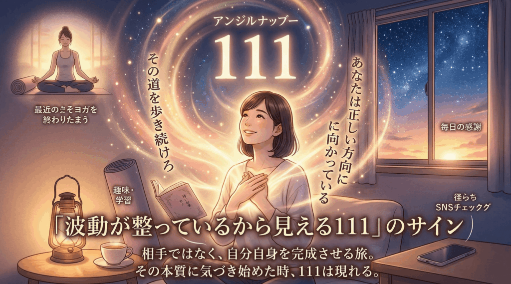 「波動が整っているから見える111」のサイン