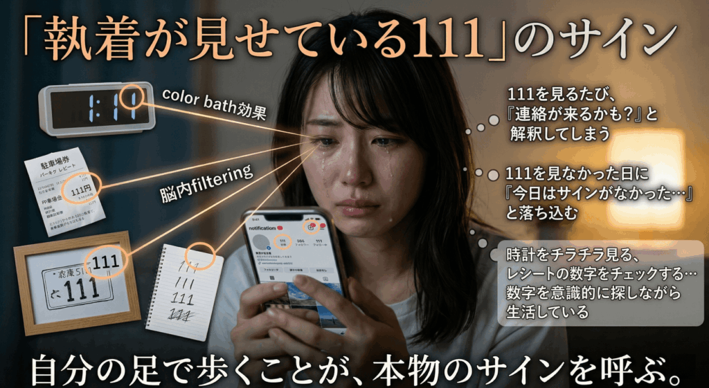 「執着が見せている111」のサイン