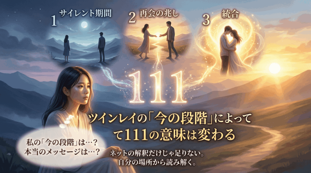 ツインレイの「今の段階」によって111の意味は変わる