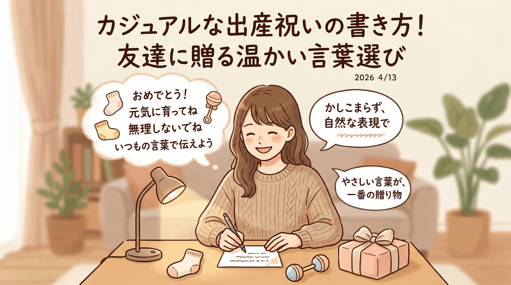 カジュアルな出産祝いの書き方！ 友達に贈る温かい言葉選び