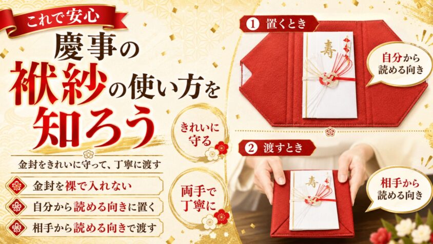 慶事の袱紗の使い方を知ろう