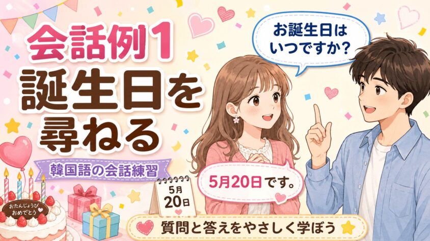 会話例1: 誕生日を尋ねる