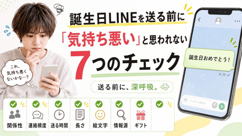誕生日おめでとうラインを送る前に「気持ち悪い」と思われない7つのチェック