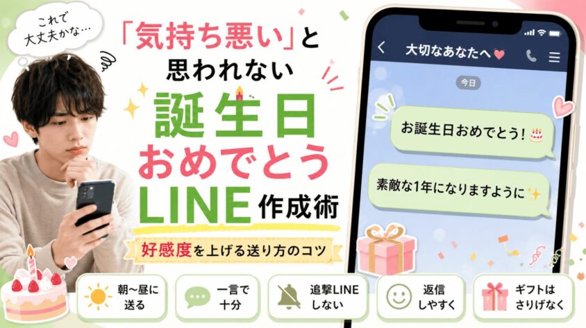 「気持ち悪いと思われない」誕生日おめでとうライン作成術