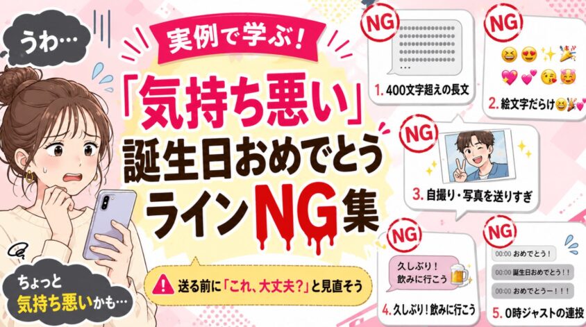 実例で学ぶ！ 「気持ち悪い」誕生日おめでとうラインNG集
