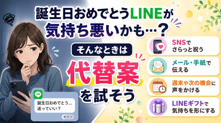 誕生日おめでとうラインが気持ち悪いと言われそうなら「代替案」を試そう
