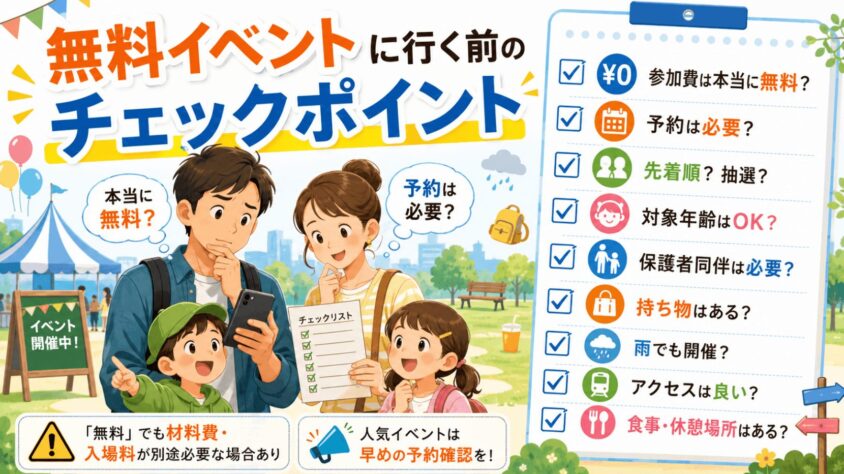 無料イベントに行く前のチェックポイント