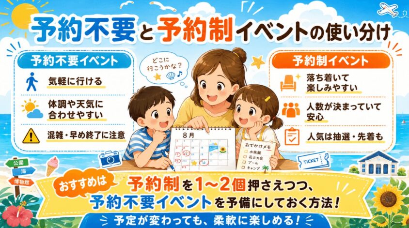 予約不要と予約制イベントの使い分け