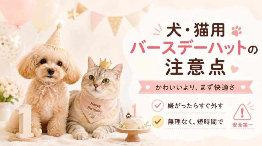 犬・猫用バースデーハットの注意点