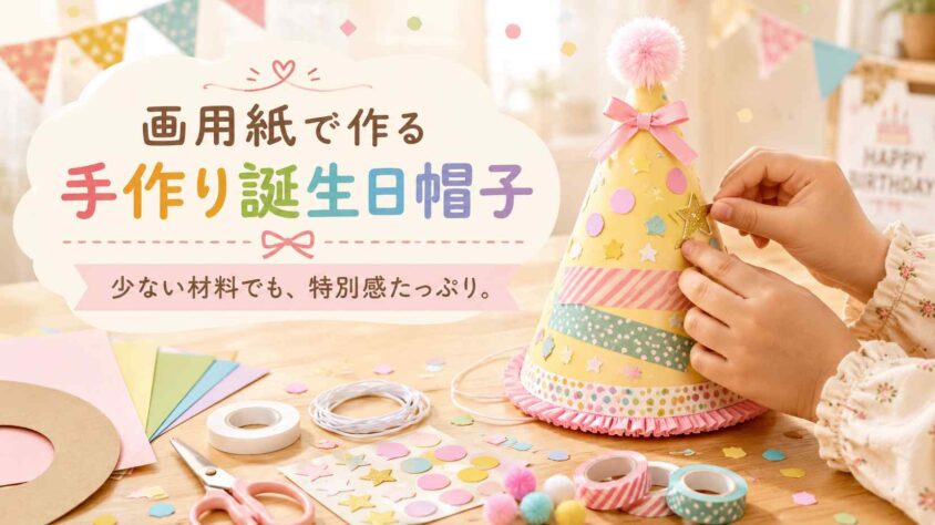 画用紙で作る手作り誕生日帽子