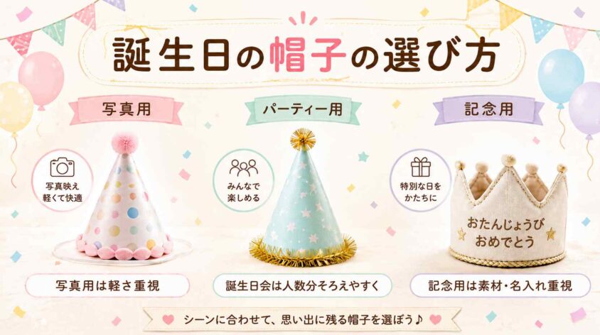 誕生日の帽子の選び方