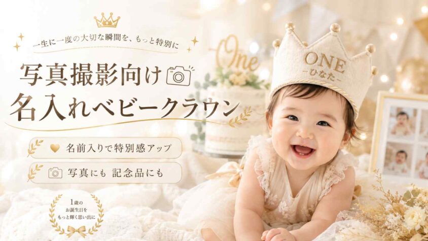 写真撮影向け名入れベビークラウン