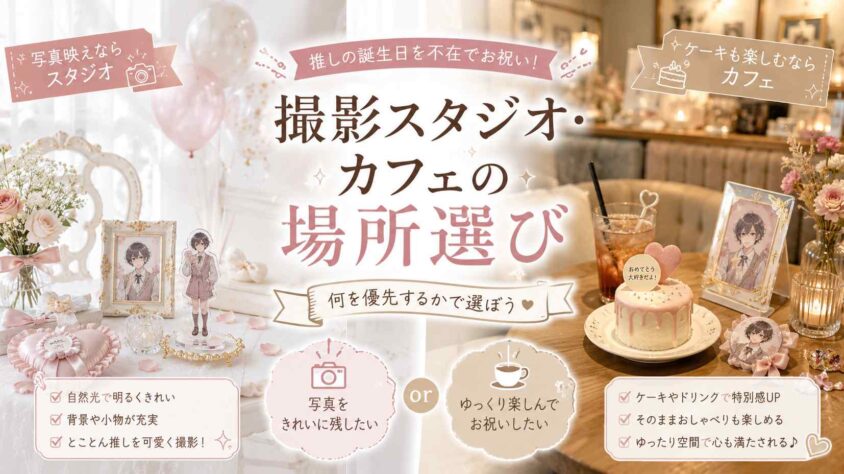 撮影スタジオ・カフェの場所選び
