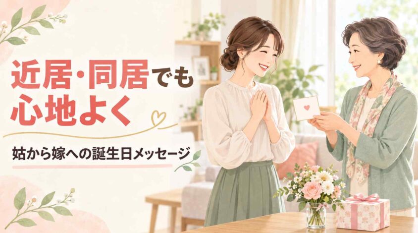 近居や同居で心地よい距離を保つ姑から嫁への誕生日メッセージ例文